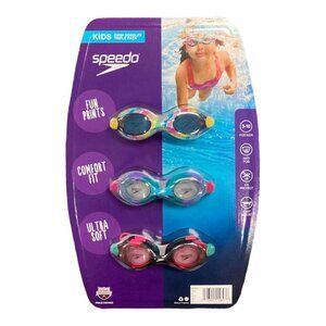 New Speedo Kids Swim Goggles Triple Pack ages 3-10